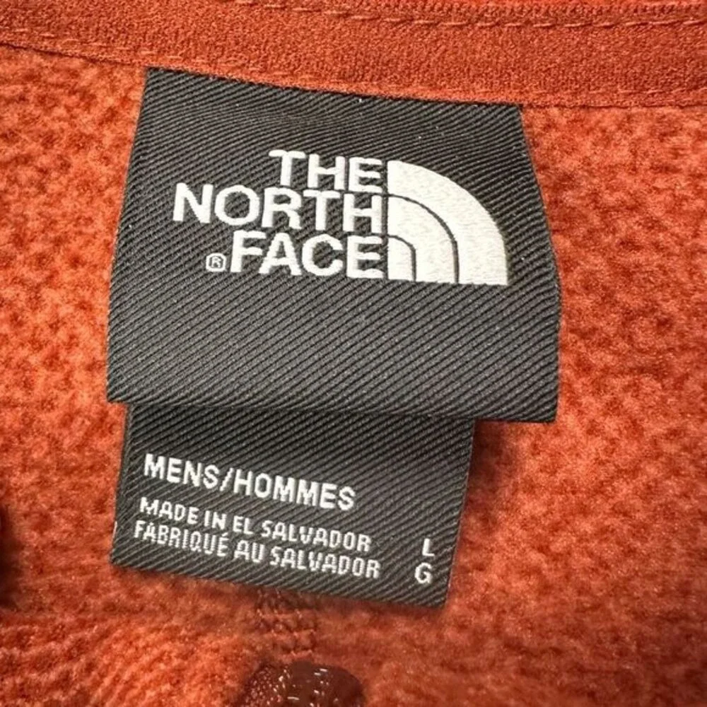 The North Face Pullover Sweatshirt Mens Large Rust Quarter Zip Long Sleeve Logo